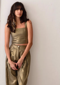 METALLIC LINEN TANK