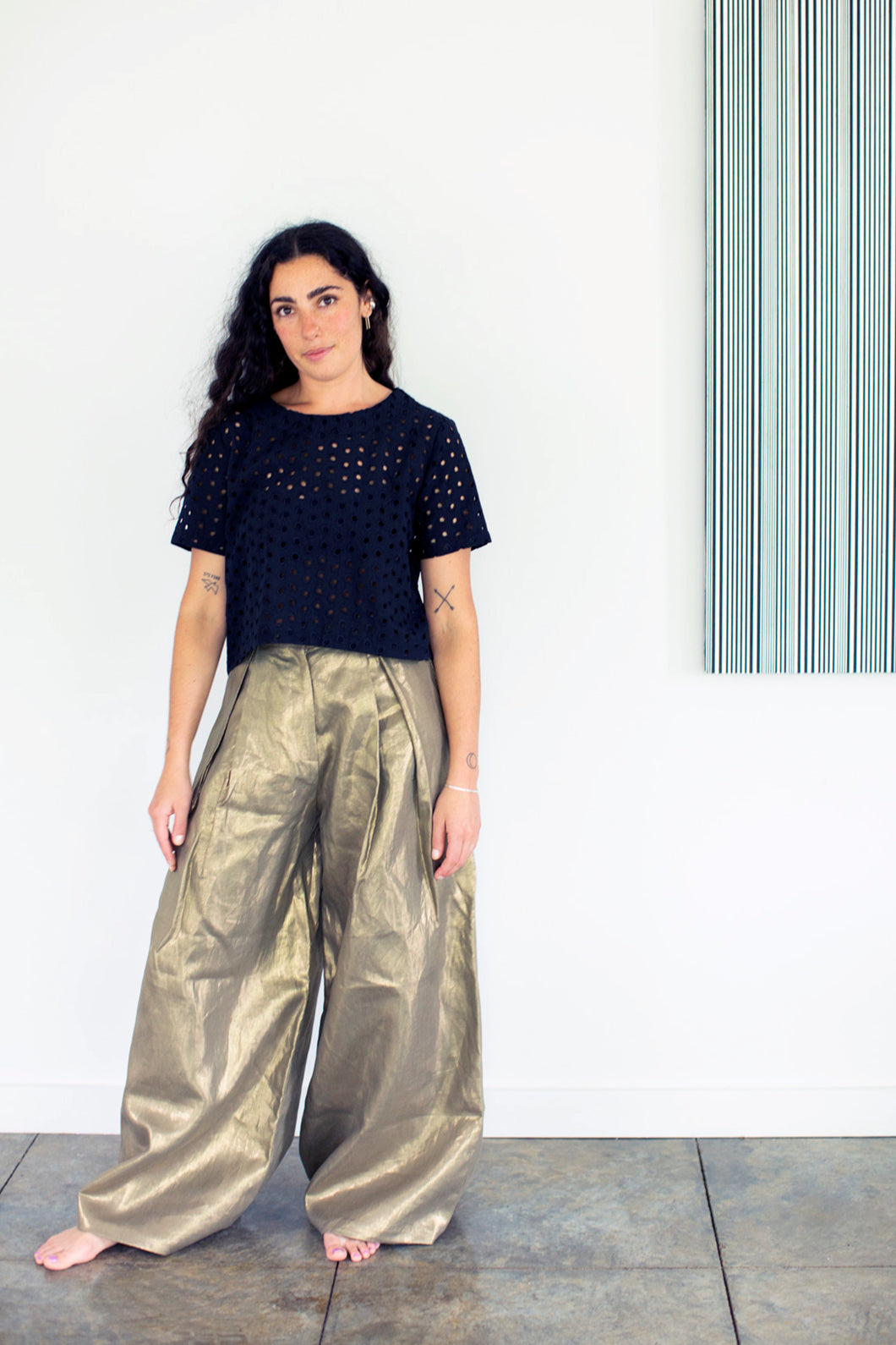 JULIETTE TOP IN BLACK EYELET