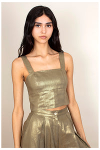 METALLIC LINEN TANK