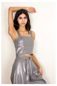 METALLIC LINEN TANK