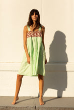 Load image into Gallery viewer, Crochet &amp; Linen Mint Green Pleated Dress