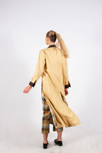 Load image into Gallery viewer, THE MARFA DUSTER: FLAX LINEN + YELLOW PLAID LINEN