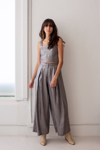 THE SYLVIA SET IN METALLIC LINEN