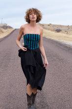 Load image into Gallery viewer, THE ATHENS DRESS IN BLACK &amp; STRIPED COTTON COMBO