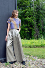 Load image into Gallery viewer, THE LUCILLE PANT IN PEWTER METALLIC LINEN *NEW FABRIC*