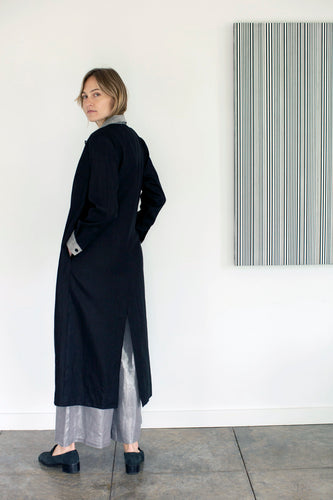 THE MARFA DUSTER IN BLACK LINEN