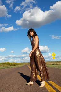 LUCILLE PANTS IN METALLIC LINEN
