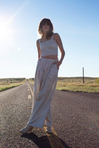LUCILLE PANTS IN METALLIC LINEN