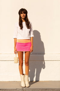 Knit Pink Mini Skirt