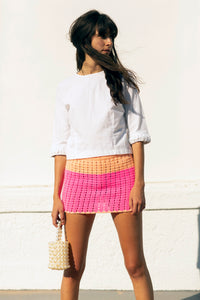 Knit Pink Mini Skirt