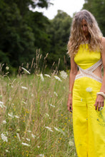 Load image into Gallery viewer, Sophia Yellow Jumpsuit w/ Lace Details
